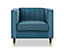 Thomas Velvet Fabric 1 Seater Sofa, Blue
