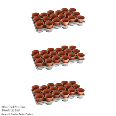 Thompson & Morgan Garden Durable 3x Shuttle Trays 54 Pots: Simplify Plant Transport, Reusable for Seedlings & Plug Growth