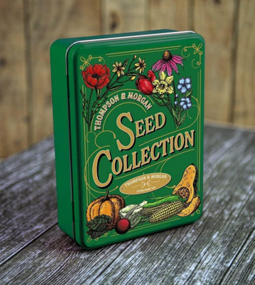 Thompson & Morgan Metal Seed Storage Tin + 10 x Vegetable Seeds