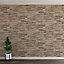 Thorn Slate Natural Beige Stone Brick Wall Effect Textured Vinyl Wallpaper