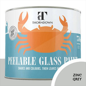 Thorndown Zinc Grey Peelable Glass Paint 750 ml