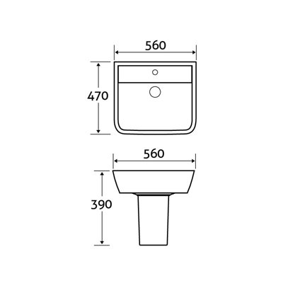 Thornfield Basin & Semi Pedestal Bathroom Sink - 7