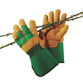 Thornproof & Cut-Resistant Suede Leather Gardening Gloves - Heavy Duty Gauntlets ideal for Pruning, Garden Maintenance & DIY