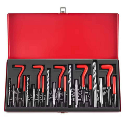 Thread repair kit, 131 piece set, helicoil inserts, M5 M6 M8 M10 M12 sizes