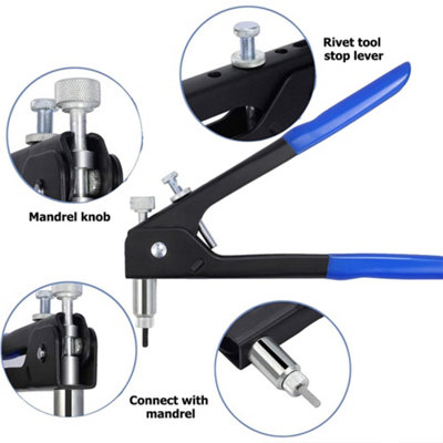 Threaded Nut Riveter Gun M3-M8 Insert Tool Riveter Rivnut Nutsert Kit ...