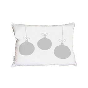 Three hanging christmas baubles (outdoor cushion) / 30cm x 45cm