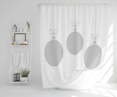 Three hanging christmas baubles (shower curtain) / Default Title Price Comparisons | Compare The Build