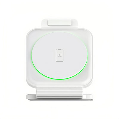 Three-in-One Foldable Magnetic Wireless Charger White
