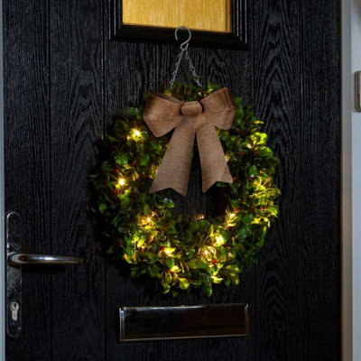 Three Kings 20 LED Holly Ring Christmas Decoration (45cm) Price Comparisons | Compare The Build