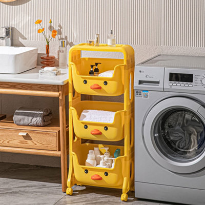 Three-layer Cute Children's Floor-standing With Pulleys Little Yellow ...