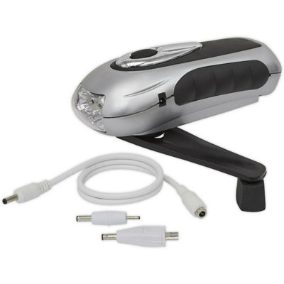 Three LED Rechargeable Wind-Up Torch - Two Brightness Levels - Micro USB