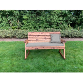 Three Seater Rocker Bench with Grey Cushion - Fully Assembled W170 x D74 x H102 cm