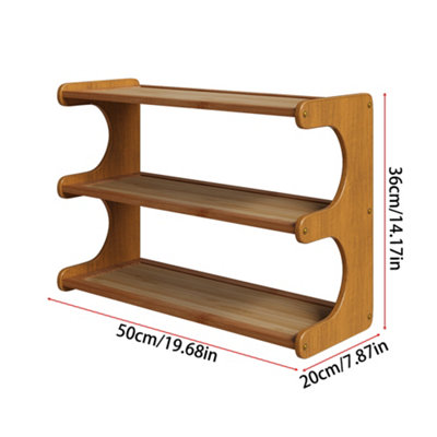 Three Tier Bamboo Shoe Rack Breathable Open Design Safety Rounded Edges ...