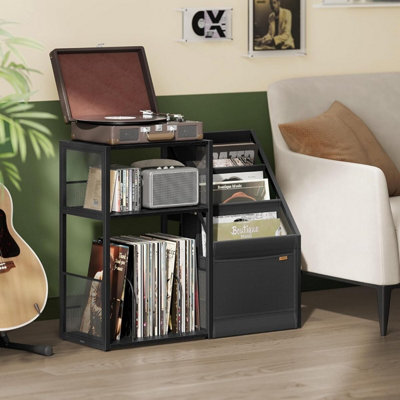 Three-Tier Record Player Table, Vinyl Storage Stand, Album Display ...
