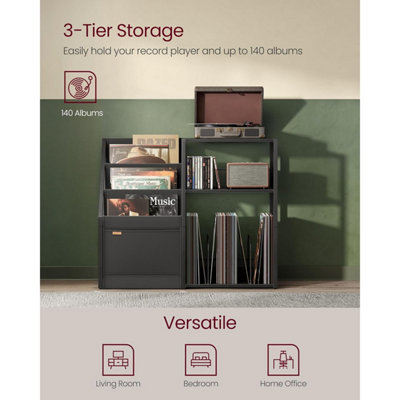 Three-Tier Record Player Table, Vinyl Storage Stand, Album Display ...
