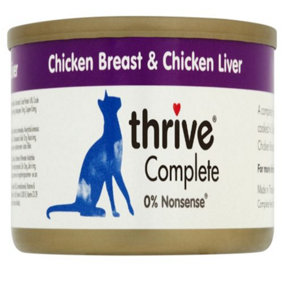 Thrive Complete Adult Chicken Breast & Chicken Liver 75g (Pack of 12)
