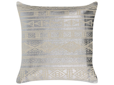 Throw Cushion OUJDA Cotton 50 x 50 cm Silver Geometric Pattern