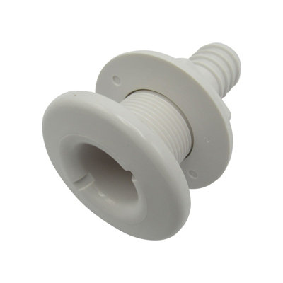 Thru Hull Fitting 16MM 5/8" (White Plastic Boat Bilge Drain Socket)