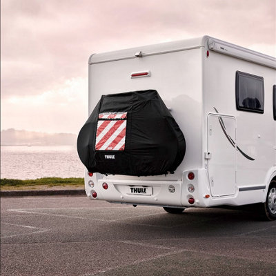 Thule 2,3 Bike Cover Ideal for Caravan & Motorhome Cycle Carrier Racks with Spanish Warning Sign