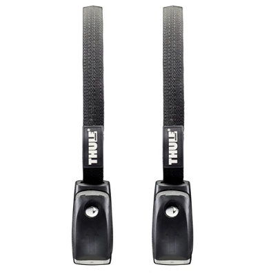 Thule 841 Lockable Straps Holds Kayak Surf Board to Roof Rack Bars Pair