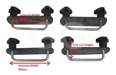 Thule Roof Box U Clamp Brackets Wide Fitting