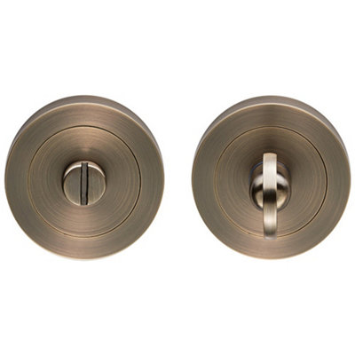 Thumbturn Lock and Release Handle 50mm Diameter Round Rose Antique Brass