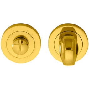 Thumbturn Lock And Release Handle Concealed Fix 50mm Dia Polished Brass