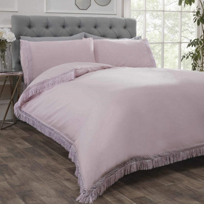 Tia Trellis Tasselled Duvet Cover Bedding Set