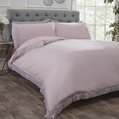 Tia Trellis Tasselled Duvet Cover Bedding Set