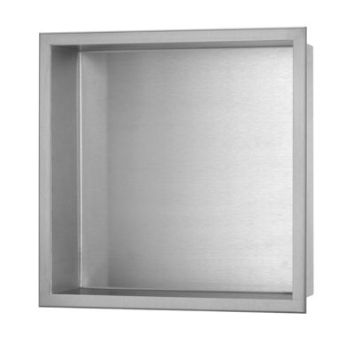 Tiamo Stainless Steel Shower/Bathroom Wall Niche 30x30x7cm | DIY at B&Q