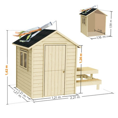 Tiana Playhouse with Picnic Bench 7 x 4 - 5