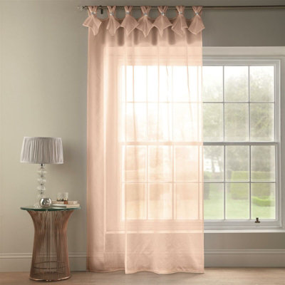 Tiara Tab Top Curtain Panel 150cm x 183cm Blush