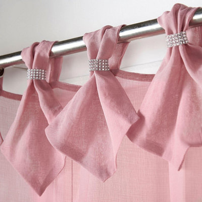 Tiara Tab Top Curtain Panel 150cm x 183cm Blush