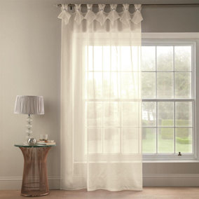 Tiara Tab Top Curtain Panel 150cm x 183cm Cream