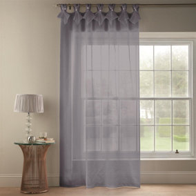 Tiara Tab Top Curtain Panel 150cm x 183cm Silver