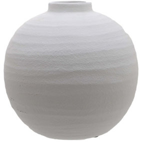 Tiber Vase - Ceramic - L28 x W28 x H28 cm - Matt White