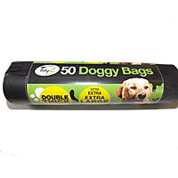TidyZ Double Thick Doggy Plastic Bags (Roll of 50) Black (One Size)