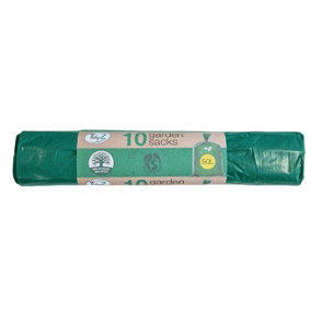 Tidyz Plastic Garden Tidy Bag (Pack of 10) Green (One Size)