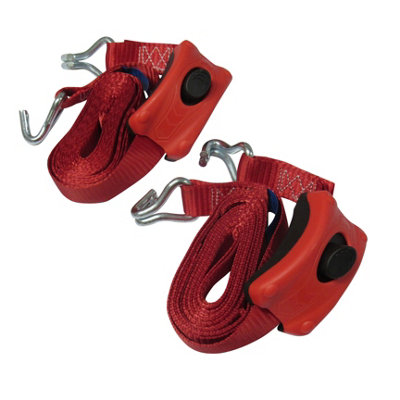 Tie Down Cambuckle Straps 25MM 3M - Claw Hook Pack of 2 (Enclosed Pre-Threaded Webbing)