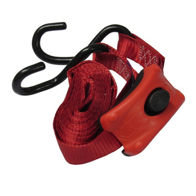 Tie Down Cambuckle Straps 25MM 3M - S Hook Pack of 1 (Enclosed Pre-Threaded Webbing)