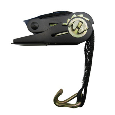 Tie Down Ratchet Strap 0.8T 5M x 25MM X1 (Black Cargo Lashing Load J Hook)