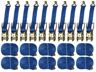 Tie Down Ratchet Straps 5T 50MM 25M X10 (Cargo Lashing Rack Load J Claw)