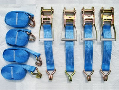 Tie Down Ratchet Straps 5T 50MM 4M X4 (Cargo Lashing Rack Load J Claw)