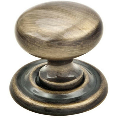 Tiered Mushroom Cupboard Door Knob 32mm Diameter Polished Brass Cabinet Handle