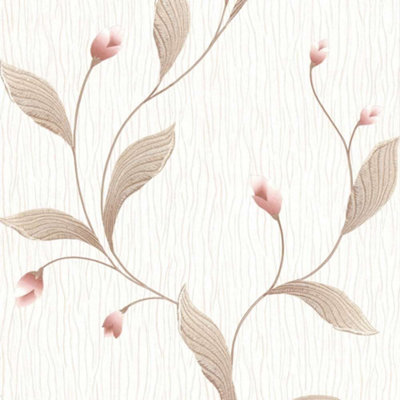 Tiffany Floral Trail Wallpaper Cream / Silver Belgravia 161