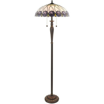 Tiffany Glass Floor Lamp - Mackintosh Style Rose - Dark Bronze Finish ...