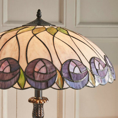 Tiffany Glass Floor Lamp - Mackintosh Style Rose - Dark Bronze Finish ...