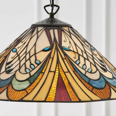 Stained glass hanging pendant on sale lights