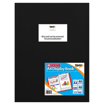 Pack of 3] Blue A4 Presentation Display Book Plastic Clear Pocket Premium Cover Portfolio Book File Lightweight Storage Case with 20 Poly Pockets File Folder All Your Paper Presentation