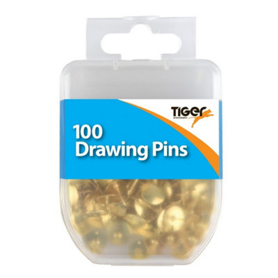 Tiger Stationery Essentials Drawing Pins (Pack of 100) Br (One Size)